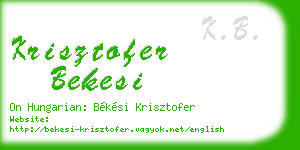 krisztofer bekesi business card